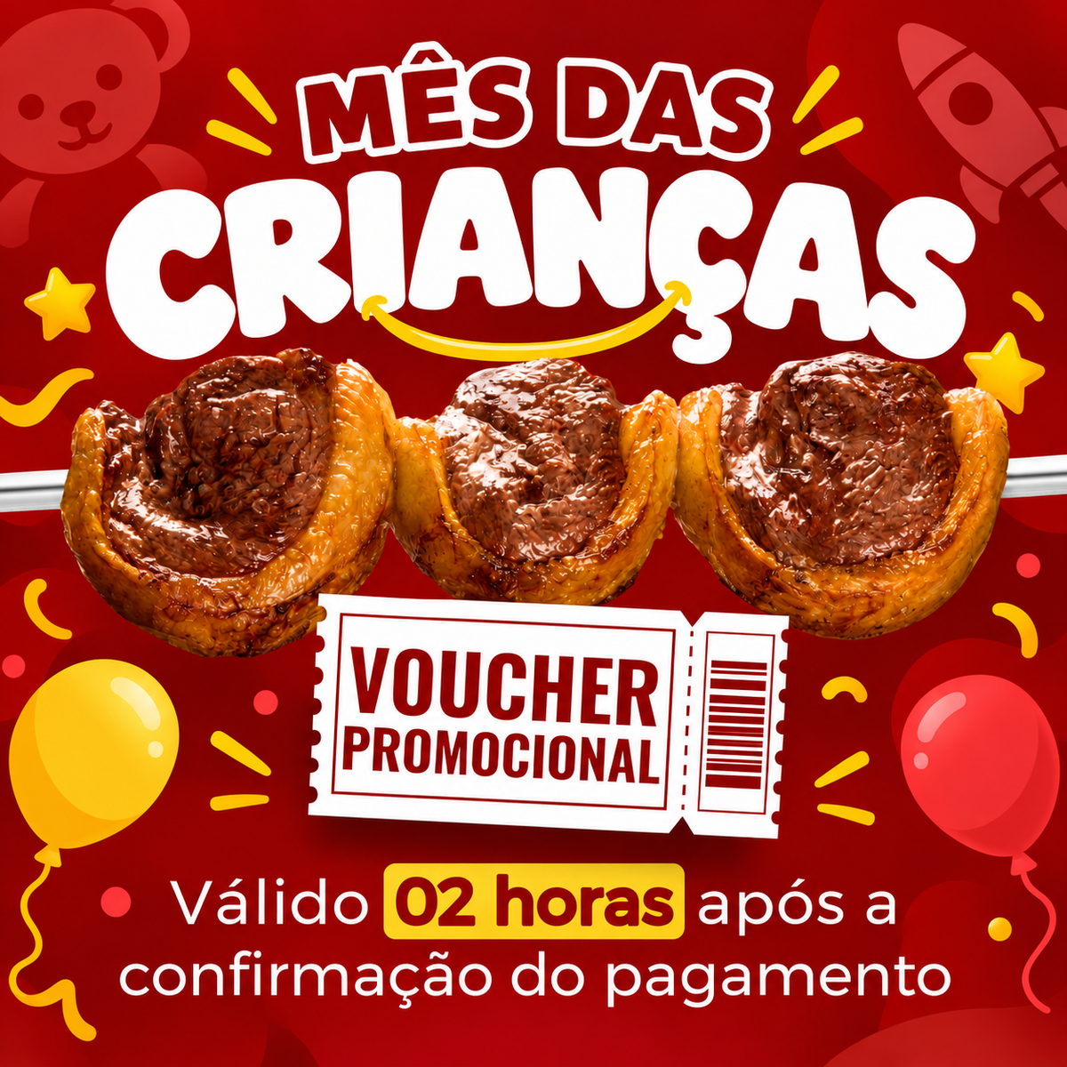 Rodízio de Churrasco - Mês das Crianças